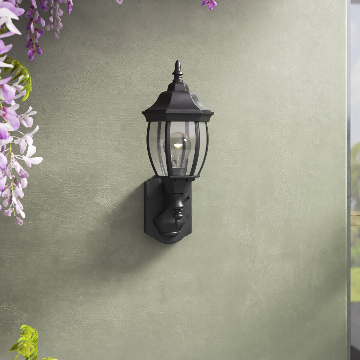 Tiverton Outdoor Wall Lantern in Black